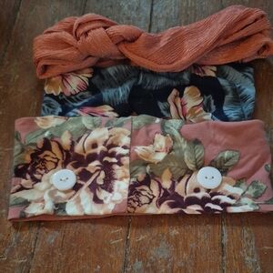 Floral and Rust Headband Set